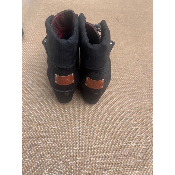 MAD Love  Wedges Booties Lace-Up‎ Fold-Down Ankle Boots Size 10 - Picture 4 of 11